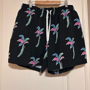 🌴🌊 Chubbies 🌊🌴 Black Tropical Palm Tree Print 🌴 Men's Swim Shorts